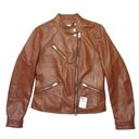 Coach NWT  Uptown Racer in Saddle Sheep Leather Motorcycle Moto Jacket XS $895 Photo 0