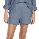 Gap  Women’s High Rise Linen Blend Chambray Shorts Sz Medium Contemporary Casual Photo 1