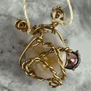 Twisted Vintage Handmade  Wired Wrapped Quartz Rhinestone Pendent Necklace Photo 4