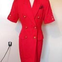 American Vintage Atrium Collection Size 10 Vintage Red Elegant Professional Retro Suit Dress Photo 0