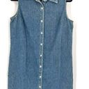 Marsh Landing Vintage 90s  Women's Sleeveless Button-Up Shirt Dress Blue Size 10 Photo 0