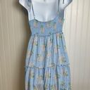 As You Wish AS U WISH sleeveless blue floral shoulder tie midi sundress size small Photo 2