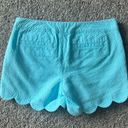 Lilly Pulitzer  The Buttercup Shorts Pool Blue Size 00 Scalloped Hem Photo 4