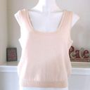 St. John Basics Knit Top Sleeveless Square Neck Sweater Cream white Size L Photo 1