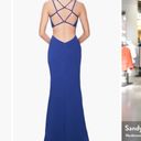 La Femme NWT  27126 High Slit Strappy Back Gown Royal Blue Sz 12 $360 Photo 1