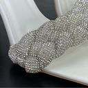 Simmi London  Diamanté Rhinestone Block Heel Mule Sandal Shoes White 7 Photo 8