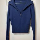 Jil Sander  Navy | Wool Half Zip Knit Sweater in Navy Photo 0