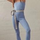 Free People FP Movement Hot Shot Strapless Bodysuit Jumpsuit Raindrop Blue Photo 0