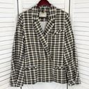 Free People  Luminary Plaid Flannel Oversized Blazer Neutral Tan Small Photo 10