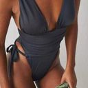 We Are HAH NEW  Noir Black Cut to the Chase Soft Plunging V-neck Bodysuit S Photo 0