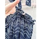 Misa  Molina Sleeveless Tiered Ruffle Hem Halter Mini Dress Navy Women's Sz XS Photo 4