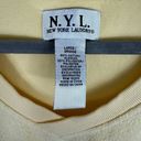 New York Laundry Vintage N. Y. L.  Pale Yellow V-Neck Pullover Fleece Size L Photo 4