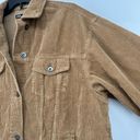 ZARA  Womens Brown Corduroy Trucker Jacket Distressed Raw Hem Oversized Size S Photo 2