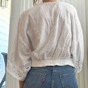 VICI Collection White Eyelet Button Down Top Photo 3