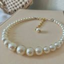 American Vintage Vintage “Ligeia” Ivory Wire Pearl Choker Structured Gold Classic Femme Bridal Photo 6