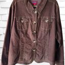 Westport  Woman Size 22/24 Brown Denim Jacket • Long Sleeved Button Up EGUC Photo 0
