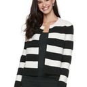 Elle  | Striped Open Cardigan Sweater Sz M Photo 7