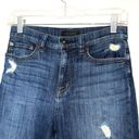 Uniqlo Dark Wash High Rise Distressed Boyfriend Straight Leg Jeans Photo 2