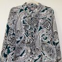 Chico's Chico’s Size Large Paisley Ruffled Front Button Down Top Photo 1