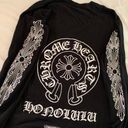 Chrome Hearts Horseshoe Floral Cross Long Sleeve crew T-shirt In Black Photo 2