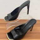 DKNY DNKY Arleen Black Textured Faux Leather Gold Embellished Slip On High Heels 10M Photo 7