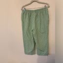 Alfred Dunner Petite Alfred Dunner Women Capri Pants 12 Green White Check Elastic Waist Cotton Blend Photo 6