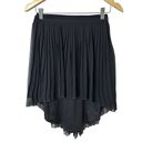 American Eagle  Womens Skirt Size 0 Black Pleated Lined Short Front Long Back Photo 1