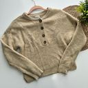 a.n.a  Beige Henley Oversized Knit Sweater Size XS Photo 2