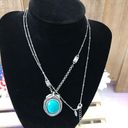 American Eagle AEO Turquoise Stone Necklace Pendant Deco Chain Photo 2