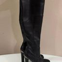 Guess  Taylin Women's Black Faux Leather Lugged Sole Thigh-High Boots Size 6.5 Photo 2