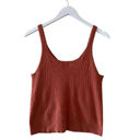 A New Day  Burnt Orange Cropped Knit V-Neck Sleeveless Womens’ Tank Top L # 1507 Photo 5