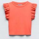 ZARA ruffle top! Peach color. Photo 0