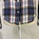 Roxy Plaid Blue Flannel Button Down Long Sleeve Shirt Size Small Photo 2