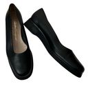 Salvatore Ferragamo  Vintage 90s Black Pebbled Leather Slip On Platform Loafers Photo 3