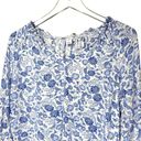 Old Navy  3/4 Sleeve Ditzy Floral Relaxed Fit VNeck Top in Blue/White Photo 1