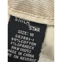 Stitch Star Jeans Women 10 Khaki Tan Denim Wide Leg Cotton Blend Five Pocket Photo 5