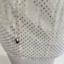 Tommy Hilfiger  Mock neckline ruffle Flutter Sleeve top MEDIUM pin dots off white Photo 9