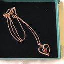 Sterling Silver NWT Old Rubin Rose Gold Plated 925  Heart Necklace Photo 2