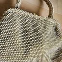 Vintage 1950s Handbag Top Handle Beaded Retro Corde' Bead Neutral Purse Photo 3