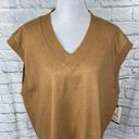 Terra & Sky women 1X 16W-18W sweater vest lightweight v-cut tan Photo 2