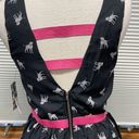 Marilyn Monroe  NWT Black Pink Dalmation Dog Print Pinup Sleeveless Dress Small Photo 7