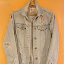 Thread and Supply  Alyssa Light Wash Blue Denim Distressed Jacket Size Small Photo 4