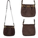 Brahmin  Crossbody Purse Brown Quilted Faux? Leather Strap Gold Hardware Zip FLAW Photo 1