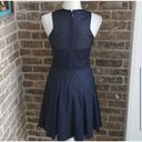 Rebecca Taylor  DRESS NAVY FIT & FLARE LAZER CUTOUT LINED SZ 4 EUC CLEAN CRISP Photo 7