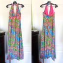 Lilly Pulitzer Dress Chellis Halter Paisley Maxi Summer Jewel Of The Pool 2 GUC Photo 1