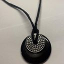 Cookie Lee Signed  Costume Necklace Black / Silver Tone Photo 4