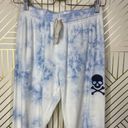 SoulCycle  Tie Dye Joggers Blue/White Tie Waist Photo 1