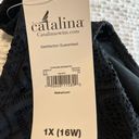 Catalina Swimsuit Bikini Bottoms New Black Size 16W Womens 1X  Solid Crochet Lace Photo 7