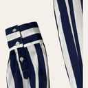 En Creme Navy Blue White Striped Long Sleeve Belted Tie Waist Shirt Dress Size L Size L Photo 8