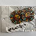 Sunflower shaped pendant drop‎ leopard pattern wooden hook earrings Photo 9